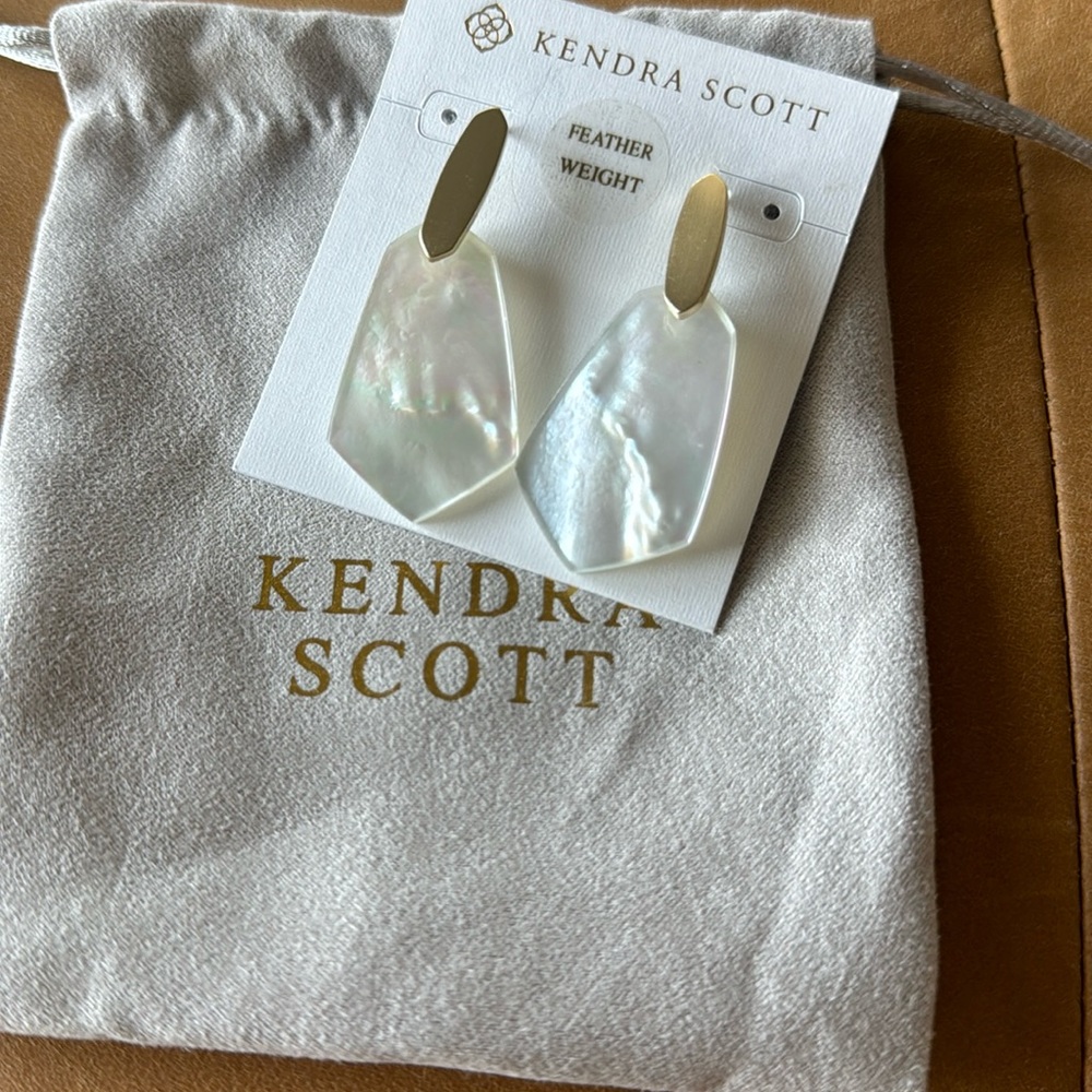 Kendra Scott Gold Mother of Pearl Earrings